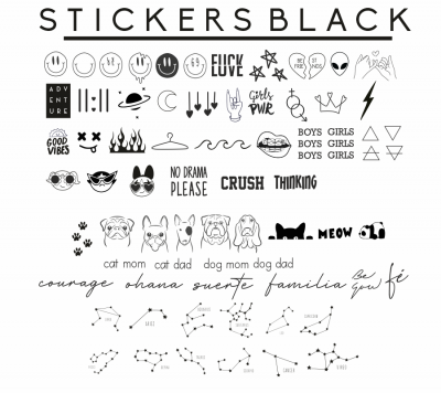 04. Kit a elegir 10 Stickers Black&White