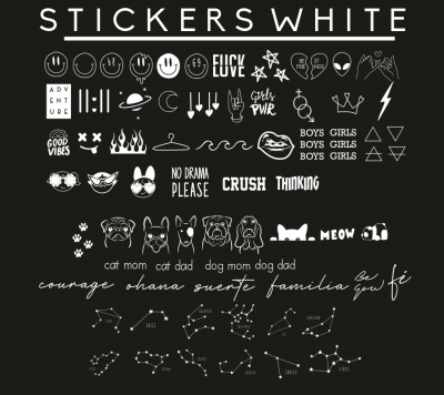 04. Kit a elegir 10 Stickers Black&White